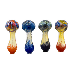 3" Inside Frit Fumed Hand Pipe Colors May Vary - (1 Count)