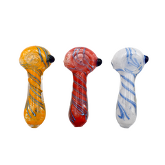 3" Over Lay Swirl Hand Pipe Colors May Vary - (1 Count)