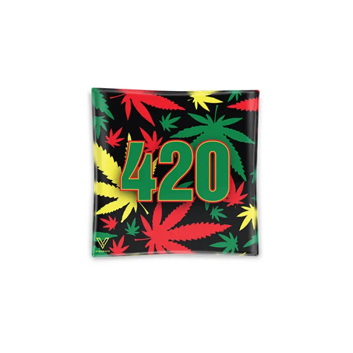 V-SYNDICATE BLAZIN GLASS TRAY SMALL - 420 RASTA