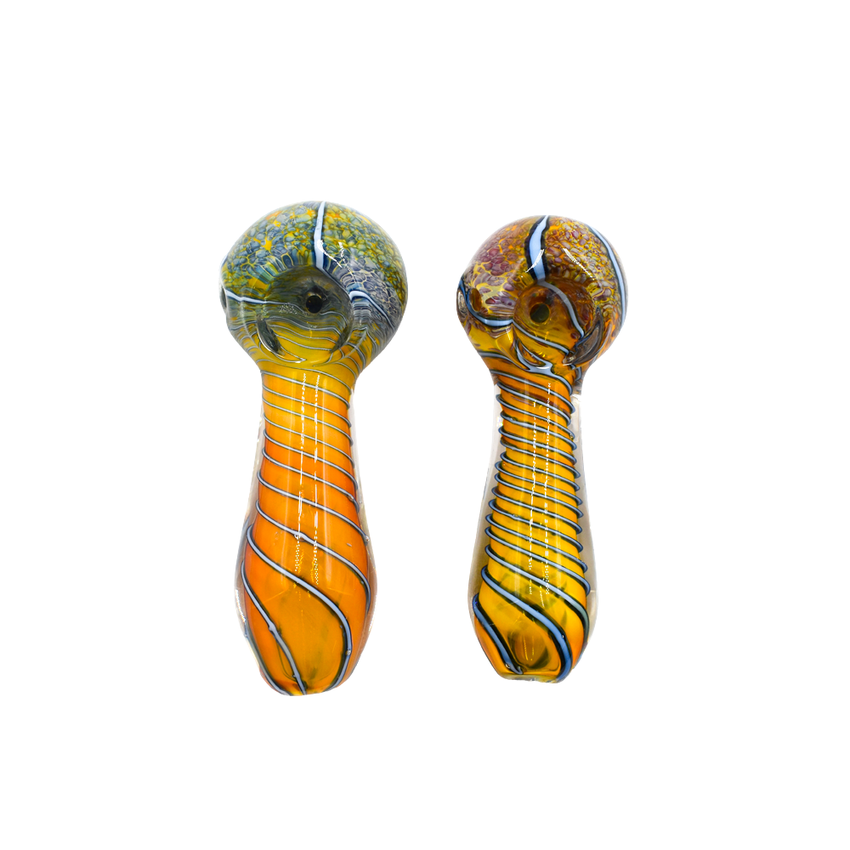 4" Brown Wave Hand Pipe - (1 Count)