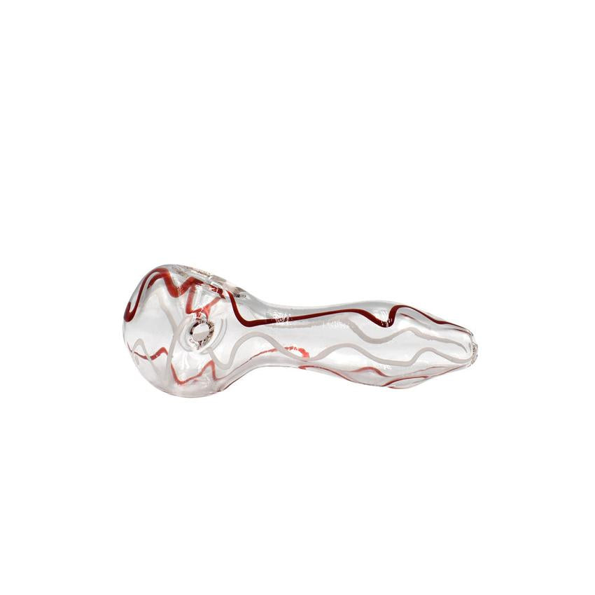 4" Clear Swirl Glass Handpipe - Design May Vary - (1 Count)