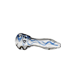 4" Clear Swirl Glass Handpipe - Design May Vary - (1 Count)