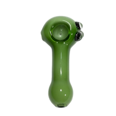 4" Double Nub Bub Green Glass Hand Pipe - (1 Count)