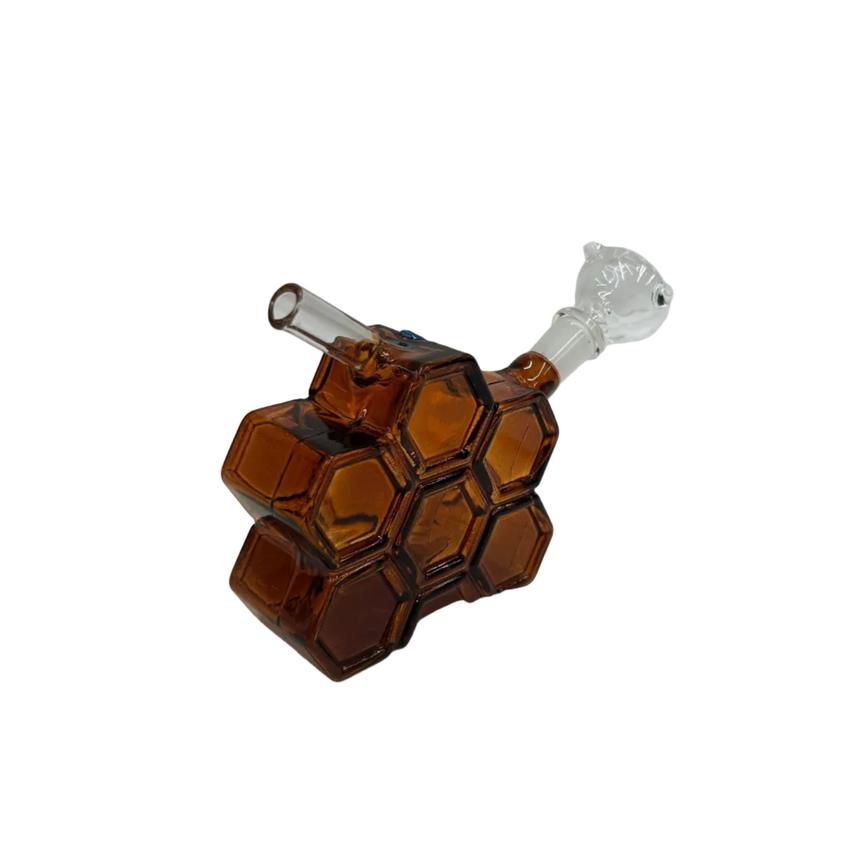 4" Honeycomb Glass Waterpipe (1 Count)