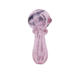 4" Pink Ring Stripe Glass Hand Pipe - (1 Count)