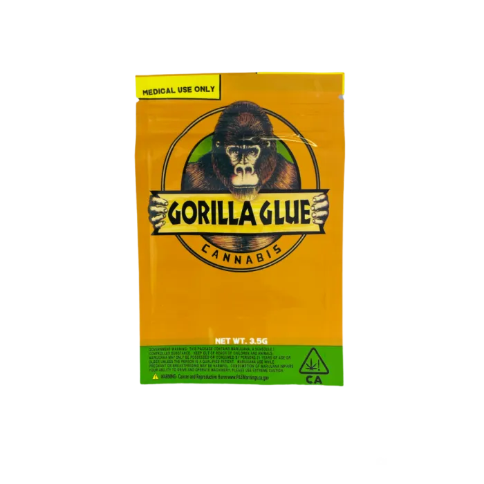 4X5 ZIPPER BAG 100PK GORILLA GLUE CANNABIS