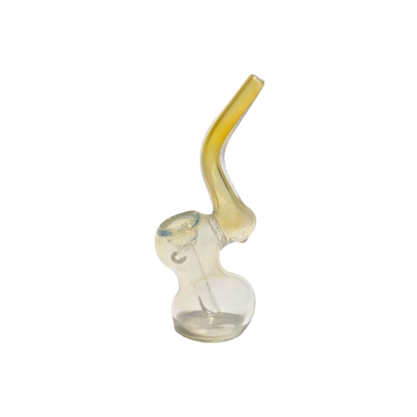 4.5″ Clear & Fumed Yellow Sherlock Glass Bubbler - (1 Count)