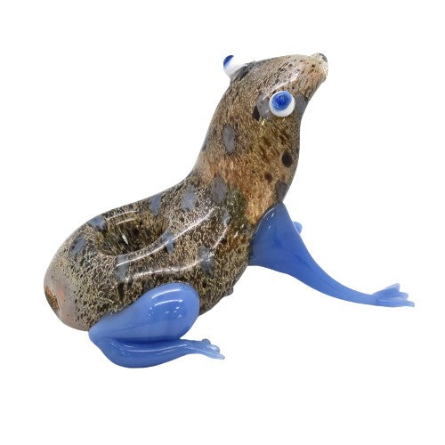5" Standing Frog Glass Handpipe - Design May Vary - (1 Count)