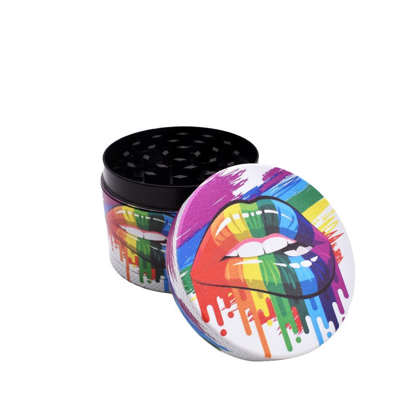 50mm 4 Part Grinder - Rainbow Lips - (1 Count)