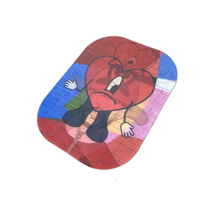 METAL TRAY WITH 3D LID SMALL - 55 BAD BUNNY SAD HEART DRAWING