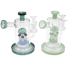 6” Clear Glass Mushroom Water Bubbler Waterpipe - Color May Vary - (1 Count)