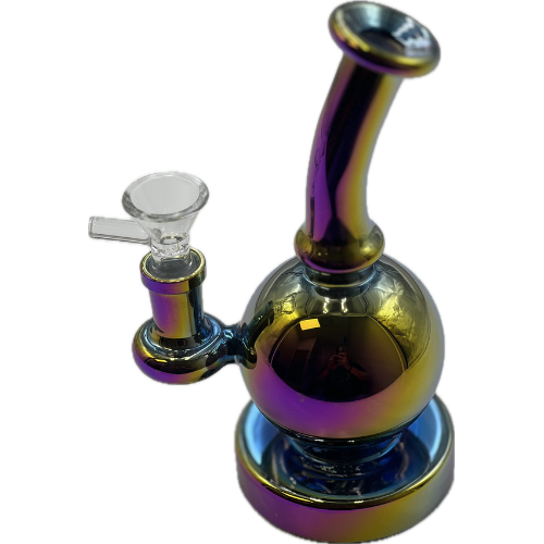 6" Elector Plated Ball Shaped Water Bubbler - Design May Vary - (1 Count)