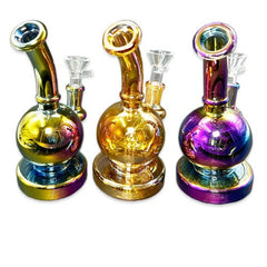 6" Elector Plated Ball Shaped Water Bubbler - Design May Vary - (1 Count)