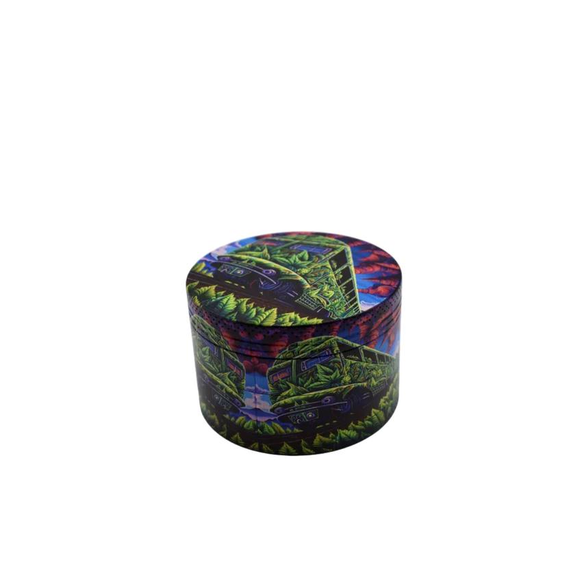 63mm 4 Part Grinder - Happy Bus - (1 Count)