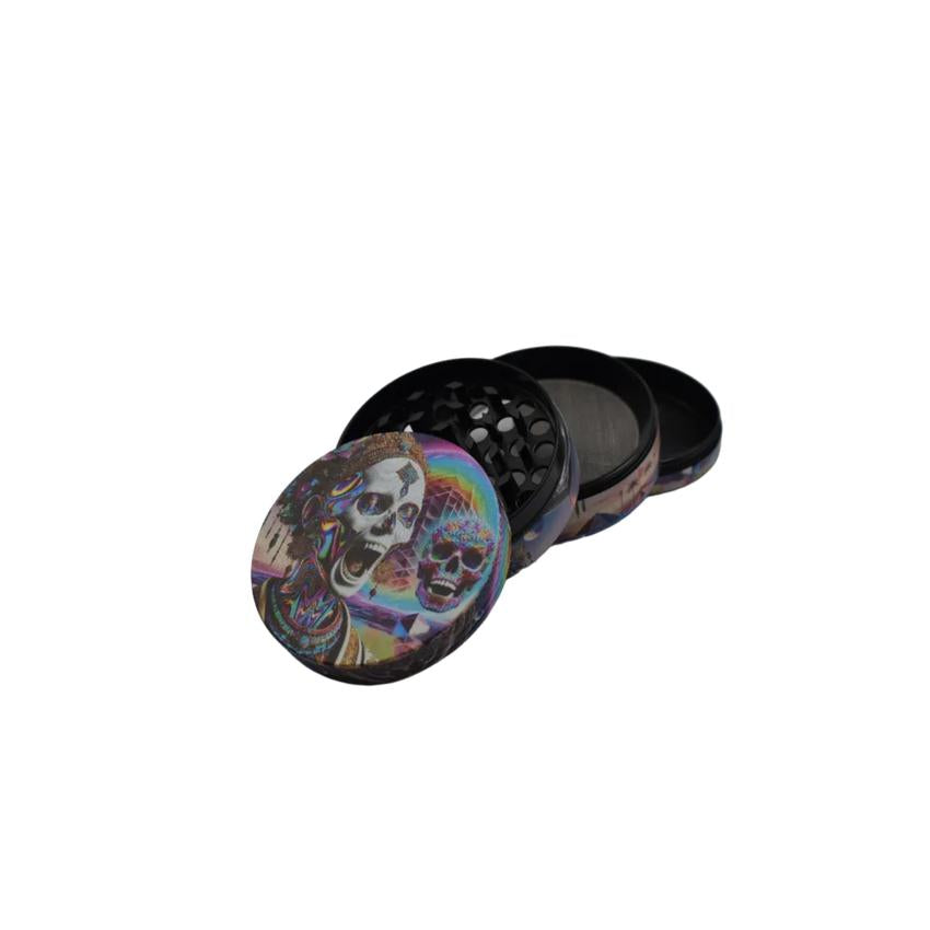 63mm 4 Part Grinder - Metal Skull - (1 Count)