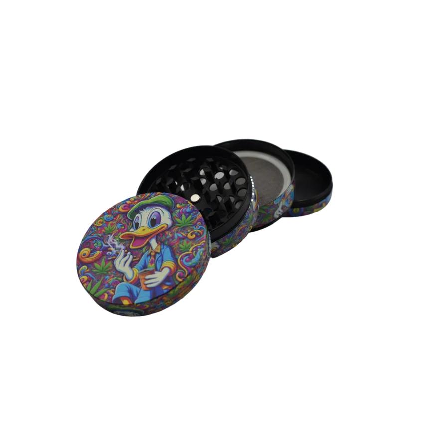 63mm 4 Part Grinder - Smoking Duck - (1 Count)