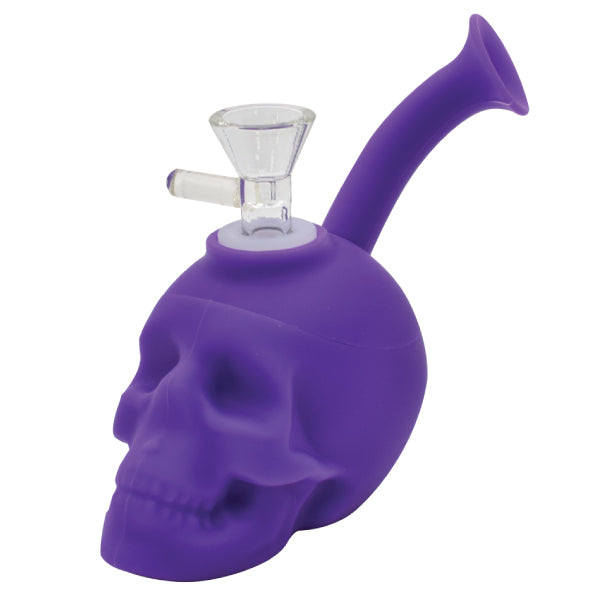 6.5" Silicone Skull Bong - Various Colors - (1 Count)