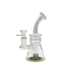 6.9" Inline Perc Triple Bent Waterpipe - Colors May vary - (1 Count)