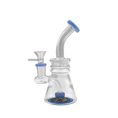 6.9" Inline Perc Triple Bent Waterpipe - Colors May vary - (1 Count)