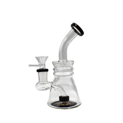6.9" Inline Perc Triple Bent Waterpipe - Colors May vary - (1 Count)