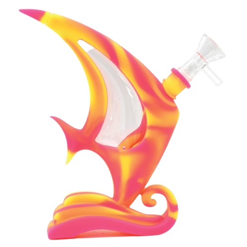 7" Angel Fish Silicone Water Pipe - Color May Vary - (1 Count)