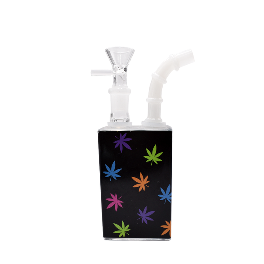 7" Juice Box Water Pipe - Colored Leaf -  (1 Count)