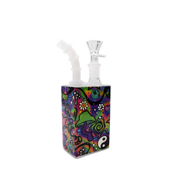 7" Juice Box Water Pipe - Ying Yang Shroom -  (1 Count)
