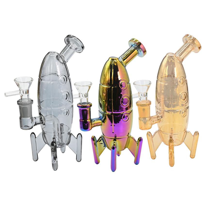 7" Rocket Ship Water Pipe - Color & Design May Vary - (1 Count)