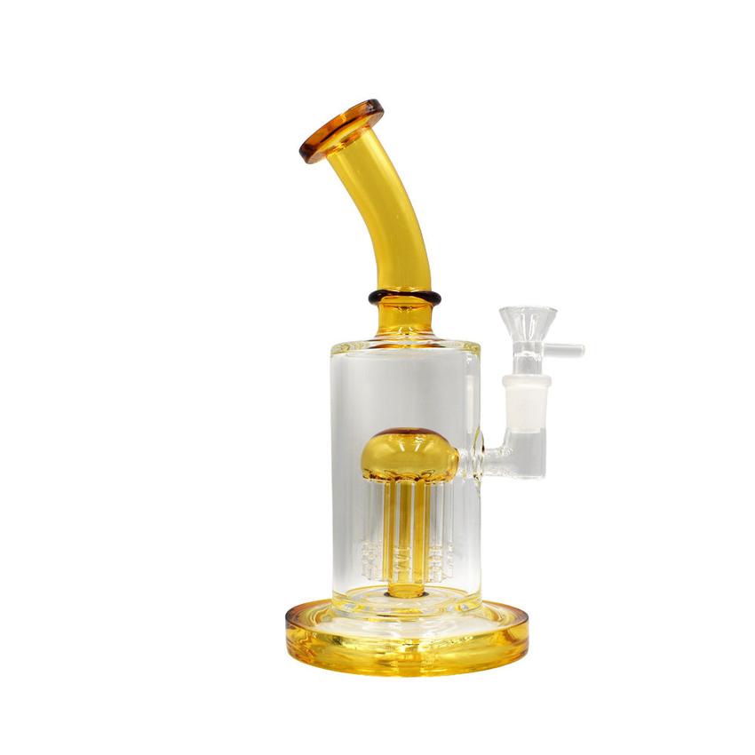 8" Tree Arm Perc Bent Neck Waterpipe - Colors May Vary - (1 Count)