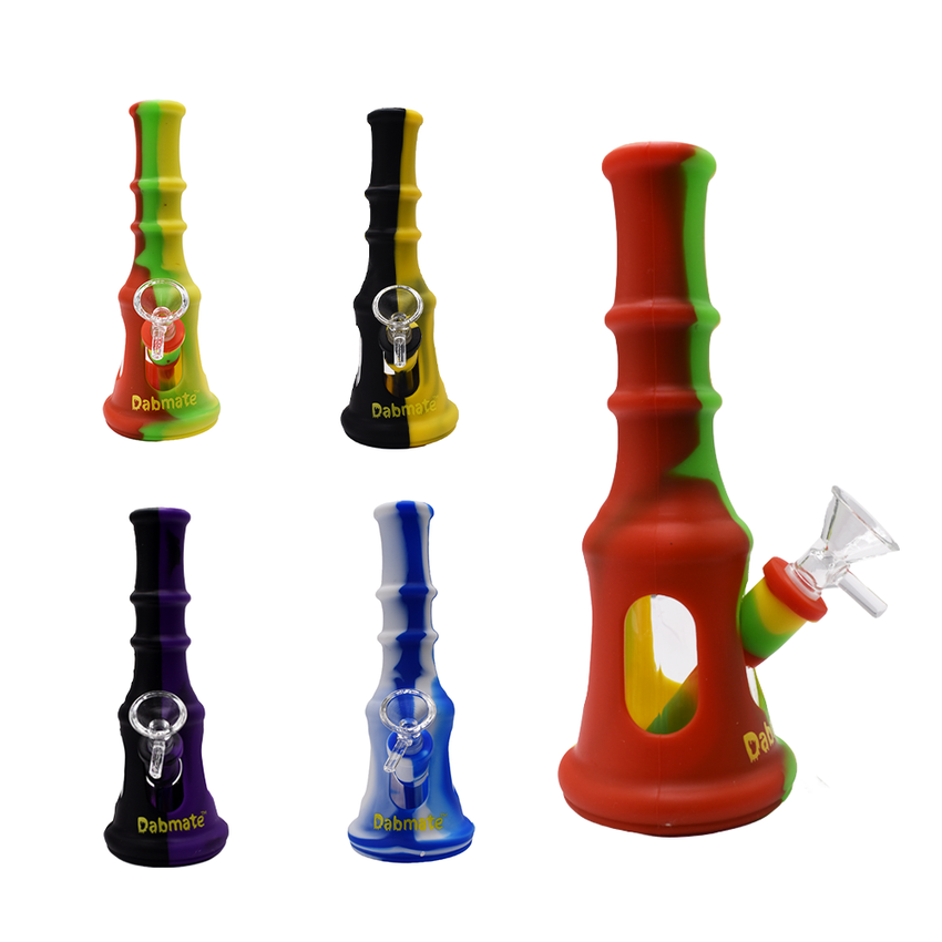 8" Waxmaid Pagoda Silicone Water Pipe - Color May Vary - (1 Count)