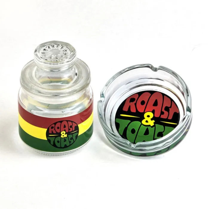 GLASS STASH JAR & ASHTRAY - 82424 ROAST & TOAST