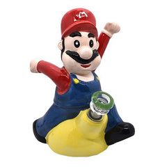 9" Happy Plumber Ceramic Water Pipe - Color May Vary - (1 Count)