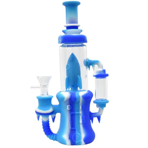 9" Spaceship Silicone Water Pipe - Color May Vary - (1 Count)