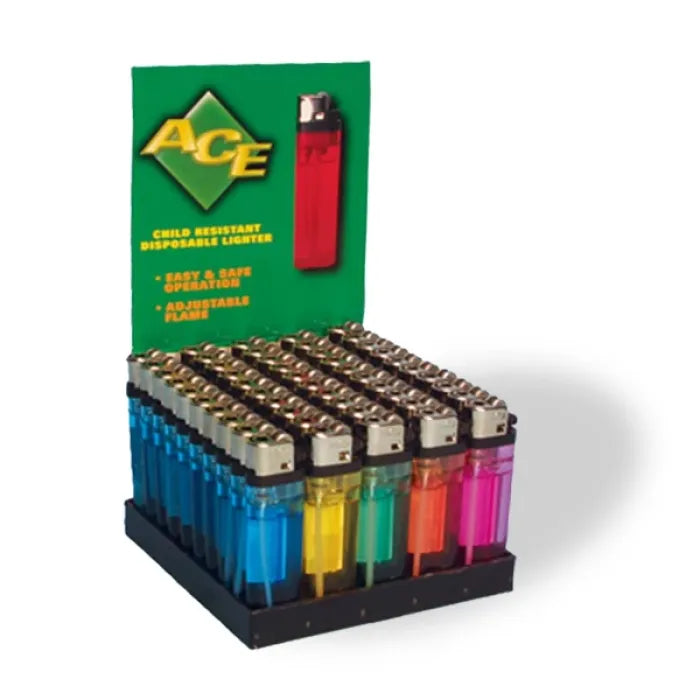 ACE LIGHTER - TRANSPARENT ASSORTED COLOR HP-01