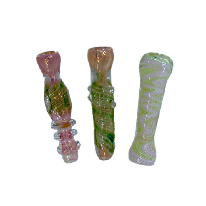 APEX GLASS HANDPIPE GOLD SILVER ONE HITTER