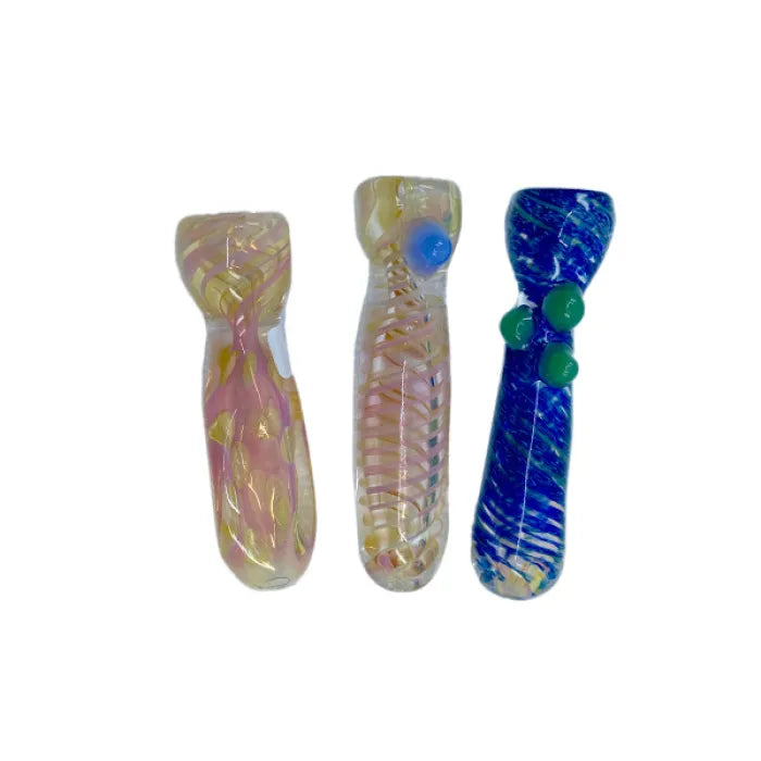 APEX GLASS HANDPIPE GOLD SILVER ONE HITTER