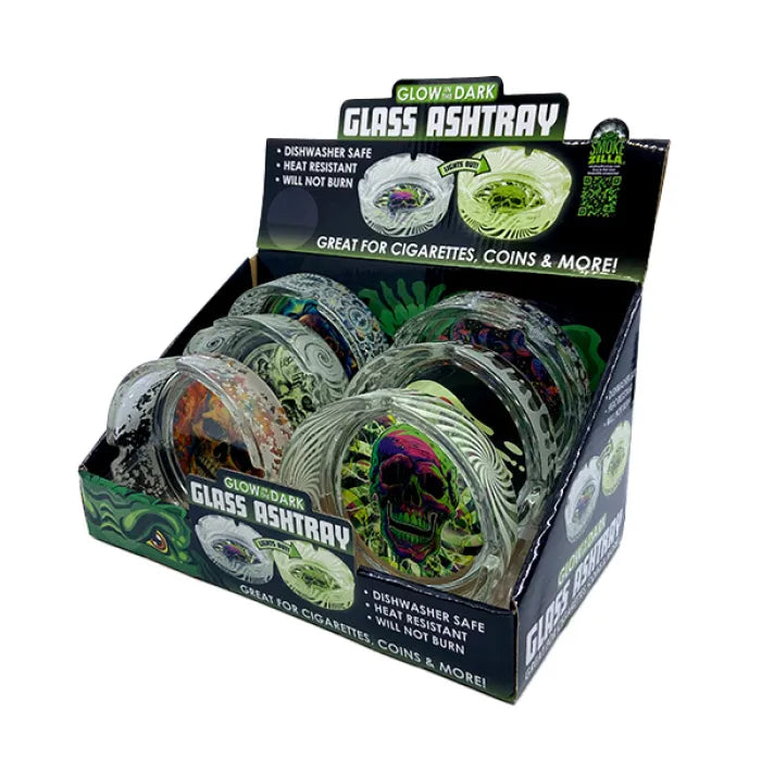 SMOKEZILLA GID GLASS ASHTRAY 25135 - SKULL