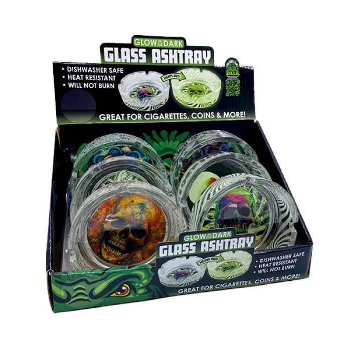 SMOKEZILLA GID GLASS ASHTRAY 25135 - SKULL