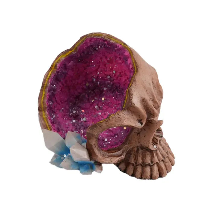CERAMIC STONED ASHTRAY HALF SKULL ASH212