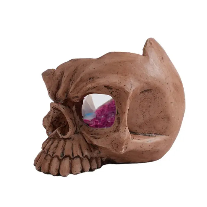 CERAMIC STONED ASHTRAY HALF SKULL ASH212