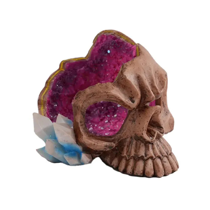 CERAMIC STONED ASHTRAY HALF SKULL ASH212