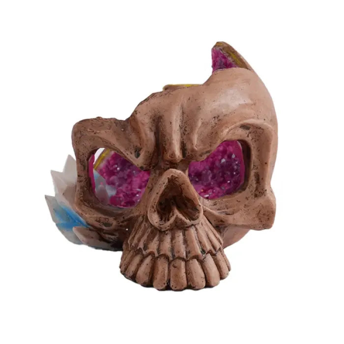 CERAMIC STONED ASHTRAY HALF SKULL ASH212