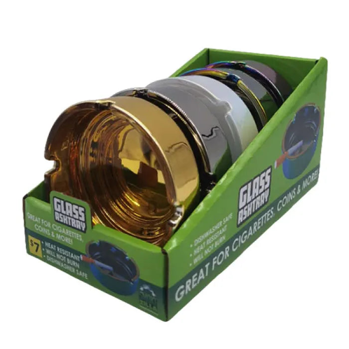 SMOKEZILLA ASHTRAY 041466 GLASS PLATED - ASSORTED