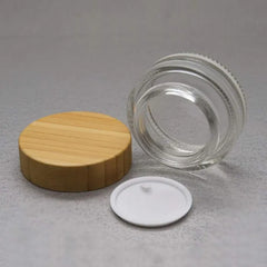 BAMBOO LID GLASS JAR 30518