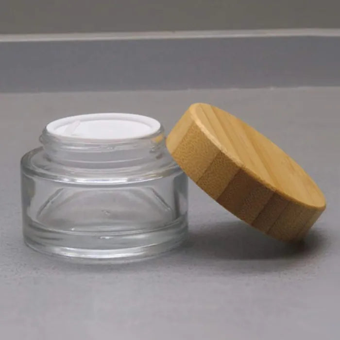 BAMBOO LID GLASS JAR 30518