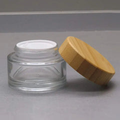 BAMBOO LID GLASS JAR 30518