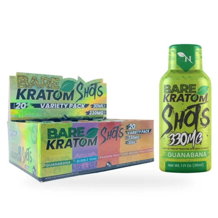 BARE KRATOM SHOTS 30ML 20CT - VARIETY PACK