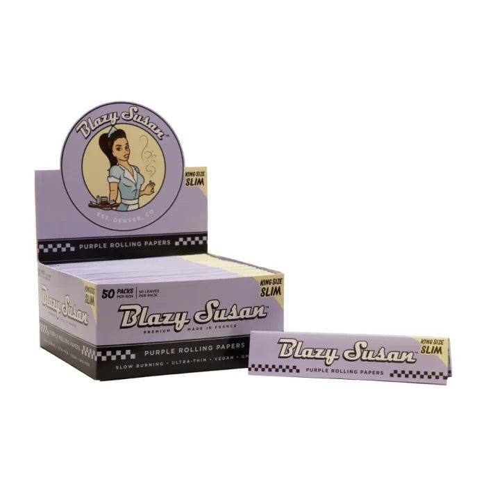 BLAZY SUSAN PURPLE ROLLING PAPER KING SIZE SLIM 50PK/50CT