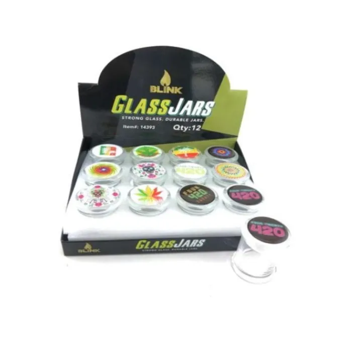 BLINK GLASS JARS W/ BAMBOO LIT - 14393 84MM