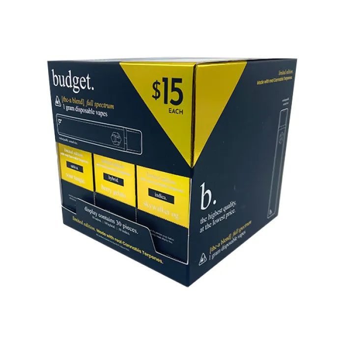 BUDGET LE STARTER BOX THCA DISPOSABLE 1G 30CT - SAT/IND/HYB